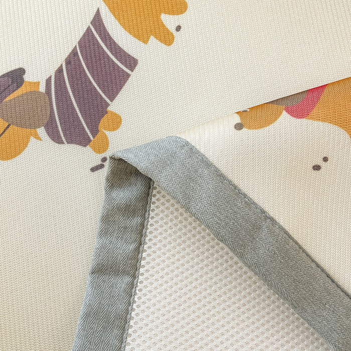 91家纺网 家纺一手货源 找家纺 栩裕纺织 2024新款数码印花1200D碳光牛奶冰丝席 条纹狗