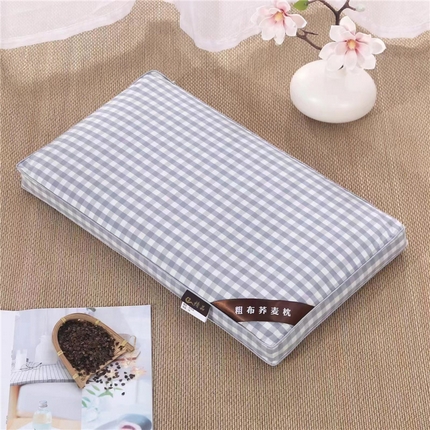 91家纺网 家纺一手货源 找家纺 （总）韩后2025新款全棉老粗布格子系列荞麦枕枕芯枕头面包枕+方形枕
