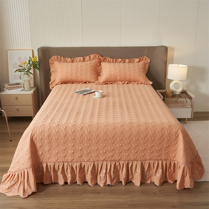 91家纺网 家纺一手货源 找家纺 （总）恒爱家纺 2024新款40S全棉色织水洗棉绣花梦美人单床盖