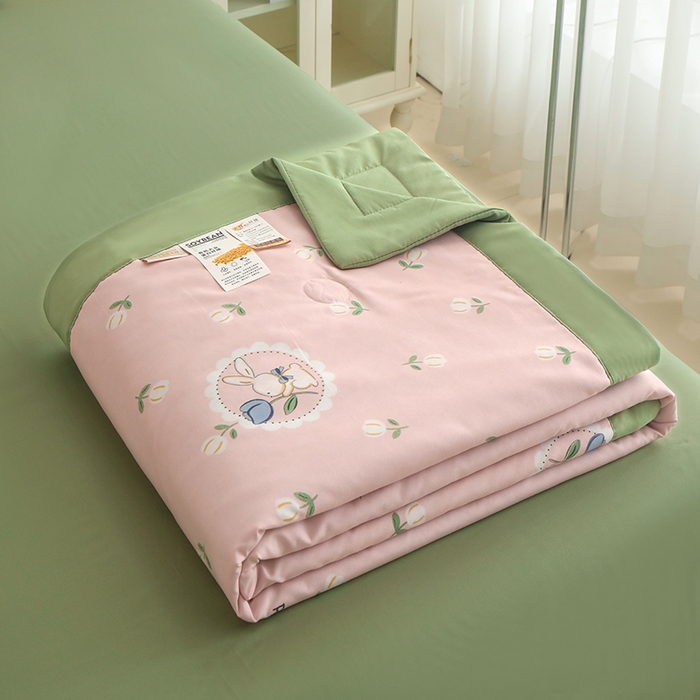 91家纺网 家纺一手货源 找家纺 优布加 2024新款水洗棉大豆被夏被大豆纤维空调被夏凉被 蔷薇