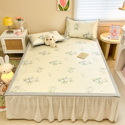 沐慕 2024新款小清新印花冰藤席空调席系列 冰藤-仙草