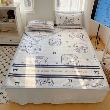 91家纺网 家纺一手货源 找家纺 （总）顾里家纺 2024新款韩式Chic风牛奶丝碳光凉席