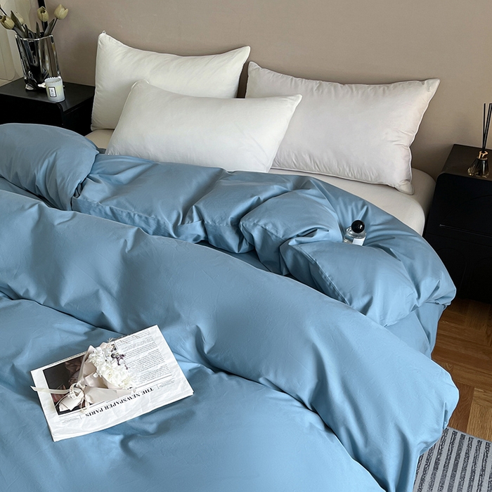 91家纺网 家纺一手货源 找家纺 澳梵2024新款60s全棉纯色单品被套 绅士蓝