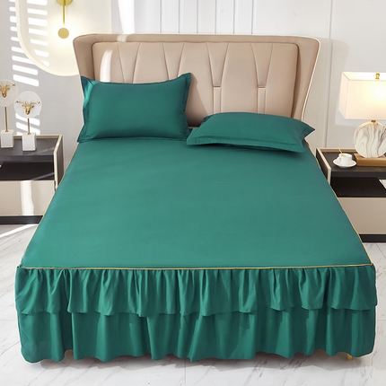 91家纺网 家纺一手货源 找家纺 （总）爱一个家 2024新款芦荟棉纯色单床裙