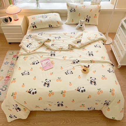 91家纺网 家纺一手货源 找家纺 （总）沐慕 2024新款小清新加厚亲肤针织棉夏被