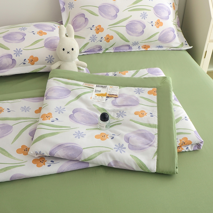 91家纺网 家纺一手货源 找家纺 优布加 2024新款水洗棉大豆被夏被大豆纤维空调被夏凉被 香奈