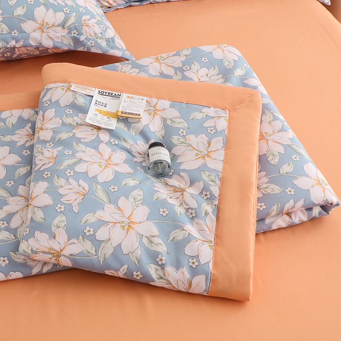 91家纺网 家纺一手货源 找家纺 优布加 2024新款水洗棉大豆被夏被大豆纤维空调被夏凉被 慕芸