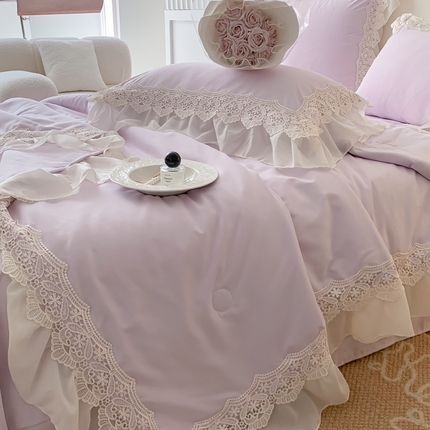 91家纺网 家纺一手货源 找家纺 （总）吾欢心 2025新款亲肤舒适夏被四件套-莫奈庄园