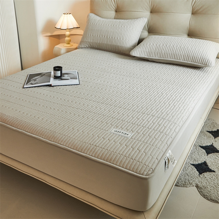 91家纺网 家纺一手货源 找家纺 3C 2024新款A类全棉水洗棉大豆夹棉床笠-初忆 初忆-烟雾灰