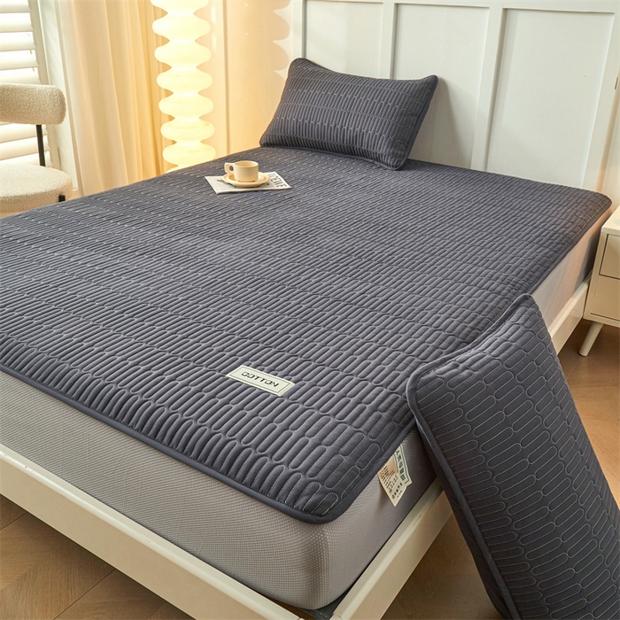 91家纺网 家纺一手货源 找家纺 3C 2024新款A类全棉水洗棉大豆夹棉床笠-网忆 网忆-星空灰