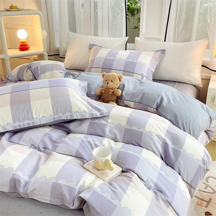 91家纺网 家纺一手货源 找家纺 铭博家纺 2024新款全棉印花四件套 优雅生活-兰