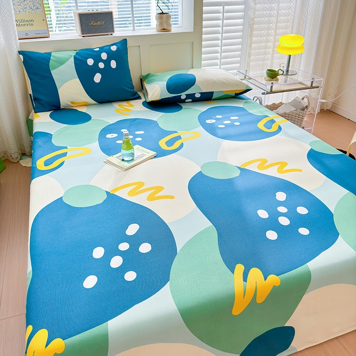 91家纺网 家纺一手货源 找家纺 吉象家纺 2024新款老粗布三件套-床单款 悉尼绿