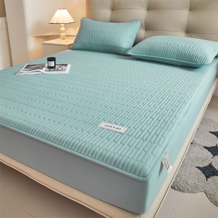 91家纺网 家纺一手货源 找家纺 （总）3C 2024新款A类全棉水洗棉大豆夹棉床笠-初忆