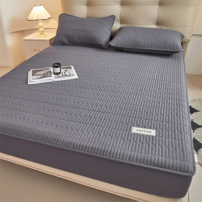 91家纺网 家纺一手货源 找家纺 3C 2024新款A类全棉水洗棉大豆夹棉床笠-初忆 初忆-星空灰