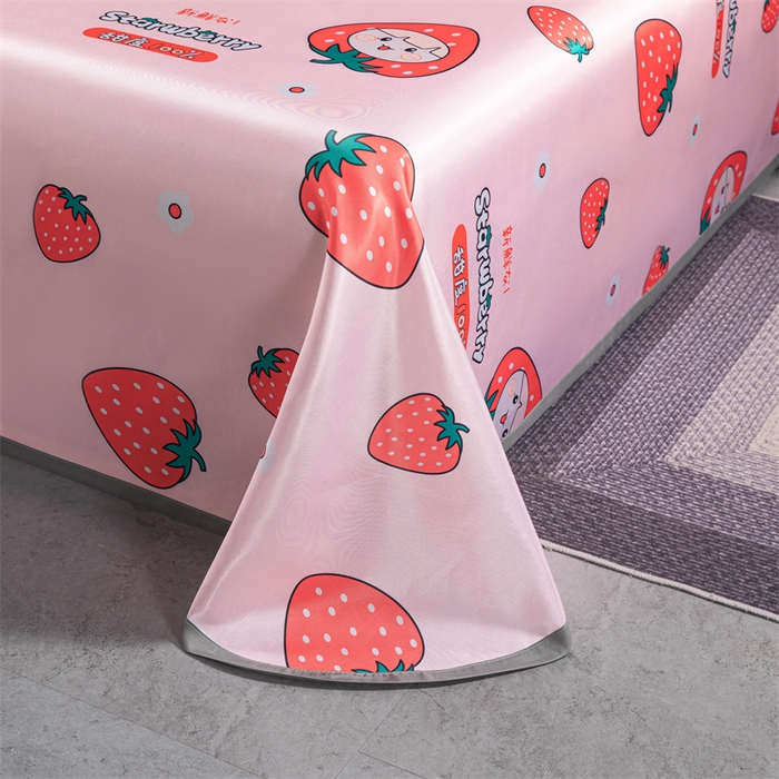 91家纺网 家纺一手货源 找家纺 梵克保罗 2024新款印花冰丝凉席套件-系列一 甜心草莓