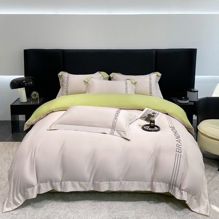 91家纺网 家纺一手货源 找家纺 （总）首尔家纺 2024水洗真丝冰丝刺绣四件套-伯恩系列