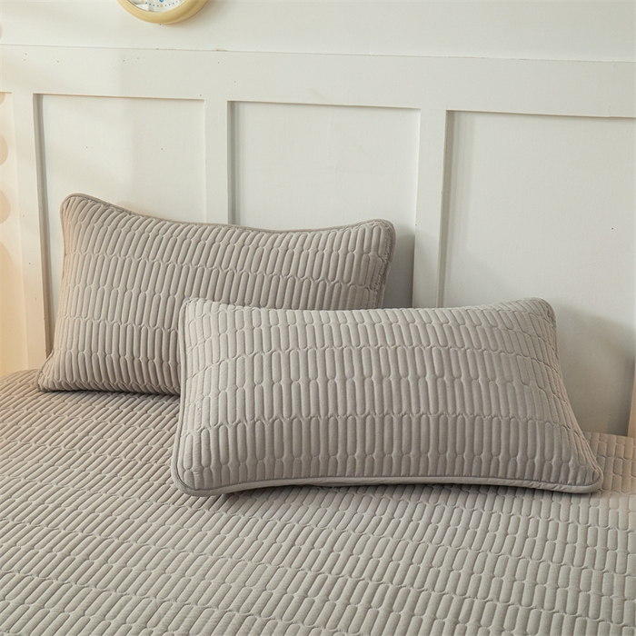 91家纺网 家纺一手货源 找家纺 3C 2024新款A类全棉水洗棉大豆夹棉床笠-网忆 网忆-时尚灰