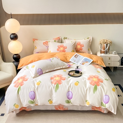 91家纺网 家纺一手货源 找家纺 凌鼎 2025新款喷气加厚磨毛四件套系列2 茶颜悦色