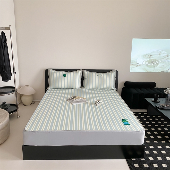 91家纺网 家纺一手货源 找家纺 三味舒屋2025新款凉感抗菌防螨毛巾绣印花冰丝养生席（新升级7A抗菌）床笠款 尼罗鳄