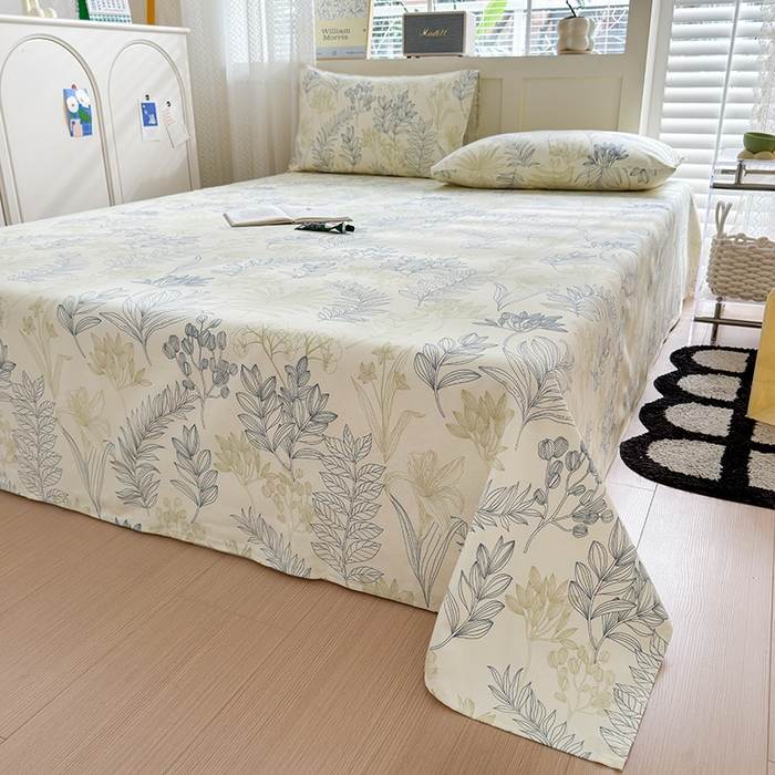 91家纺网 家纺一手货源 找家纺 吉象家纺 2024新款老粗布三件套-床单款 仙草