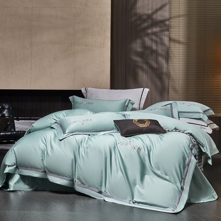 91家纺网 家纺一手货源 找家纺 （总）琉宿2025新款50s双股长绒棉四件套-索菲亚