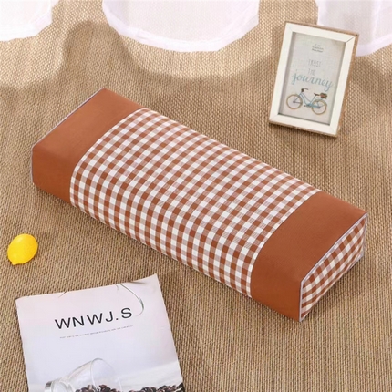 91家纺网 家纺一手货源 找家纺 （总）韩后2025新款全棉老粗布格子系列荞麦枕枕芯枕头面包枕+方形枕