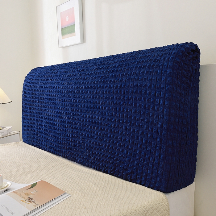 91家纺网 家纺一手货源 找家纺 启博家纺 2024新款简约舒适泡泡纱系列-床头罩 宝蓝