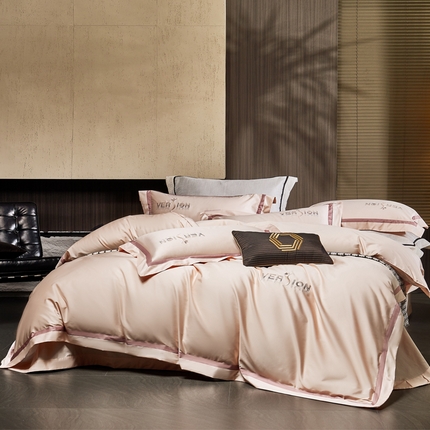 91家纺网 家纺一手货源 找家纺 （总）琉宿2025新款50s双股长绒棉四件套-索菲亚