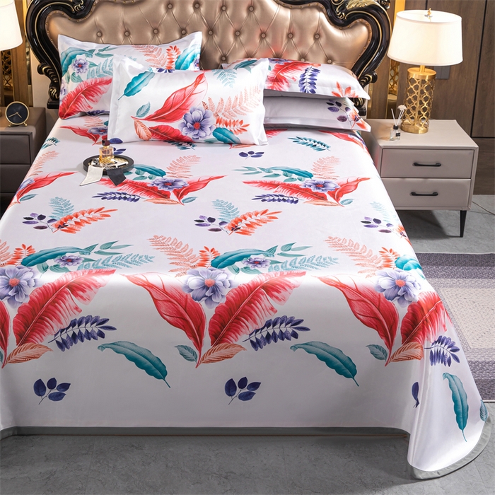 91家纺网 家纺一手货源 找家纺 梵克保罗 2024新款印花冰丝凉席套件-系列一 盛世花开