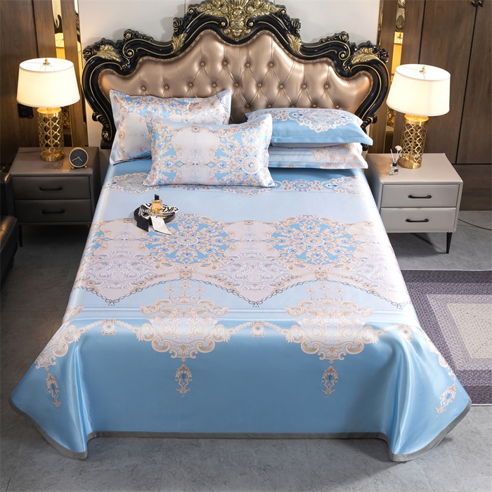 91家纺网 家纺一手货源 找家纺 （总）梵克保罗 2024新款印花冰丝凉席套件-系列一