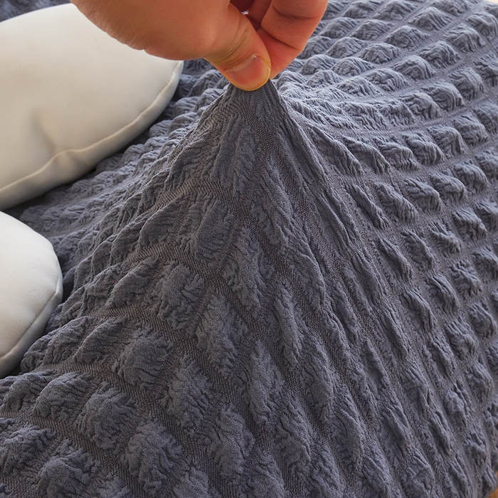 91家纺网 家纺一手货源 找家纺 启博家纺 2024新款简约舒适泡泡纱系列-毛毛虫懒人沙发套 灰蓝