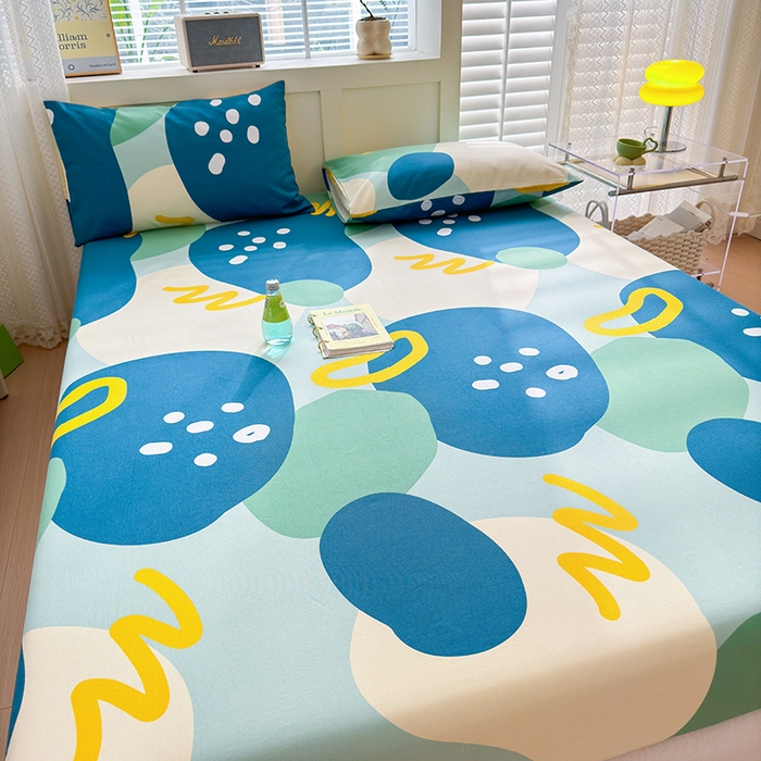 91家纺网 家纺一手货源 找家纺 吉象家纺 2024新款老粗布三件套-床笠款 悉尼绿