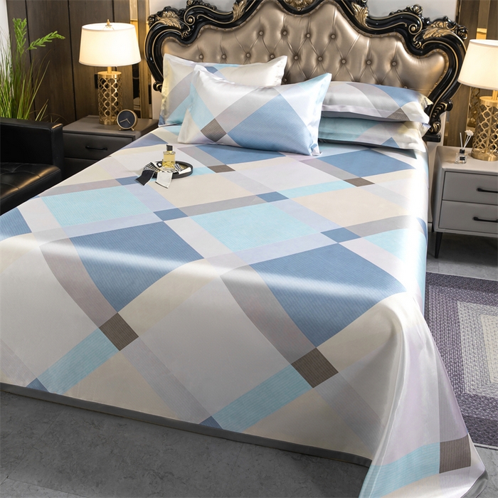 91家纺网 家纺一手货源 找家纺 梵克保罗 2024新款印花冰丝凉席套件-系列一 时尚潮牌