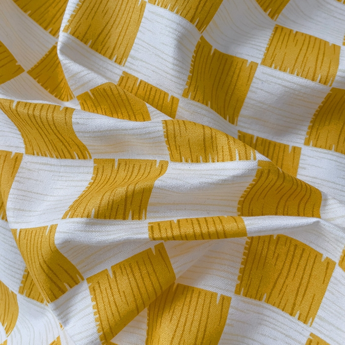 91家纺网 家纺一手货源 找家纺 楠沐家纺 2025新款亲肤柔软水洗棉磨毛四件套 棋盘格黄