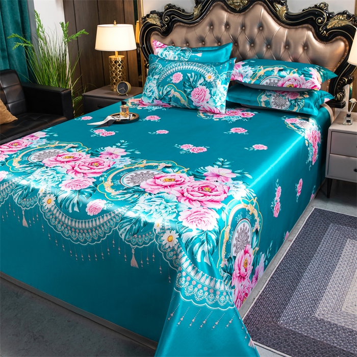 91家纺网 家纺一手货源 找家纺 梵克保罗 2024新款印花冰丝凉席套件-系列一 雍容华贵