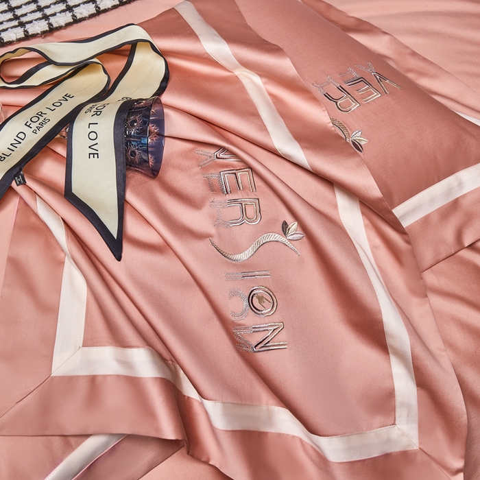 91家纺网 家纺一手货源 找家纺 琉宿2025新款50s双股长绒棉四件套-索菲亚 索菲亚-胭脂红