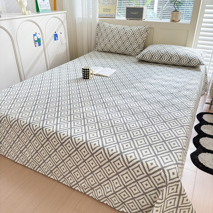 91家纺网 家纺一手货源 找家纺 吉象家纺 2024新款老粗布三件套-床单款 品格灰