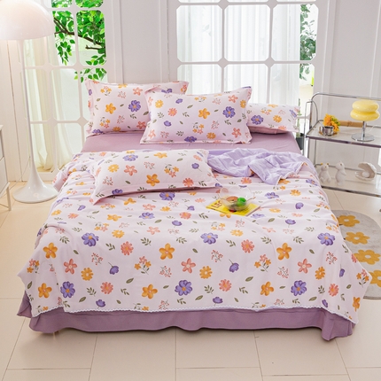 91家纺网 家纺一手货源 找家纺 帕芬鸟家纺 2025新款有氧泡泡棉夏被四件套 花海