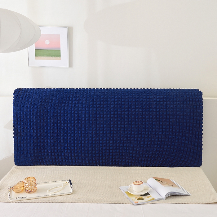 91家纺网 家纺一手货源 找家纺 启博家纺 2024新款简约舒适泡泡纱系列-床头罩 宝蓝