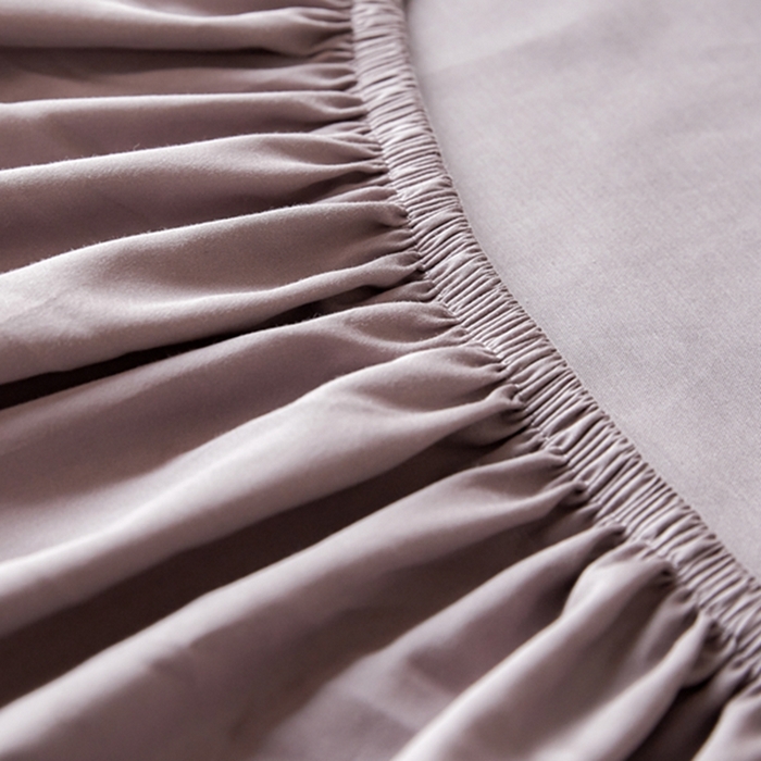 91家纺网 家纺一手货源 找家纺 秀色家纺 2025新款50支贡缎刺绣床笠单件全棉纯棉床罩三件套防滑床单床垫套罩轻奢 UR-粉末白