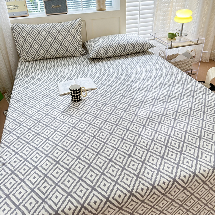 91家纺网 家纺一手货源 找家纺 吉象家纺 2024新款老粗布三件套-床单款 品格灰