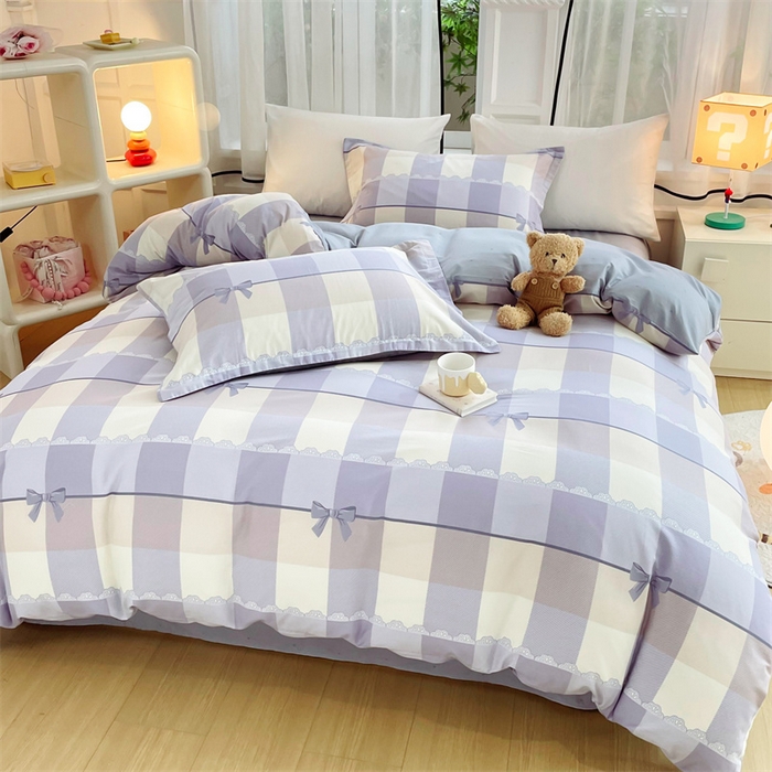 91家纺网 家纺一手货源 找家纺 铭博家纺 2024新款全棉印花四件套 优雅生活-兰