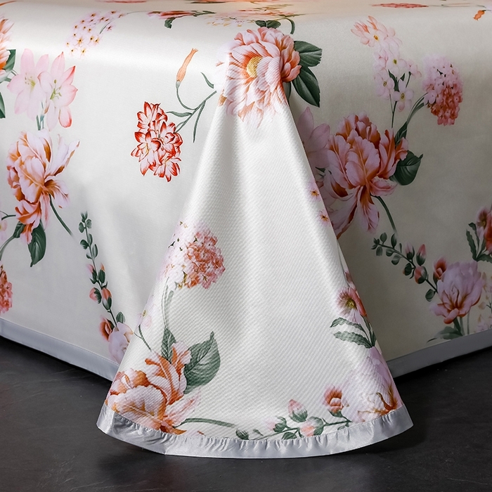 91家纺网 家纺一手货源 找家纺 梵克保罗 2024新款印花冰丝凉席套件-系列一 花满庭