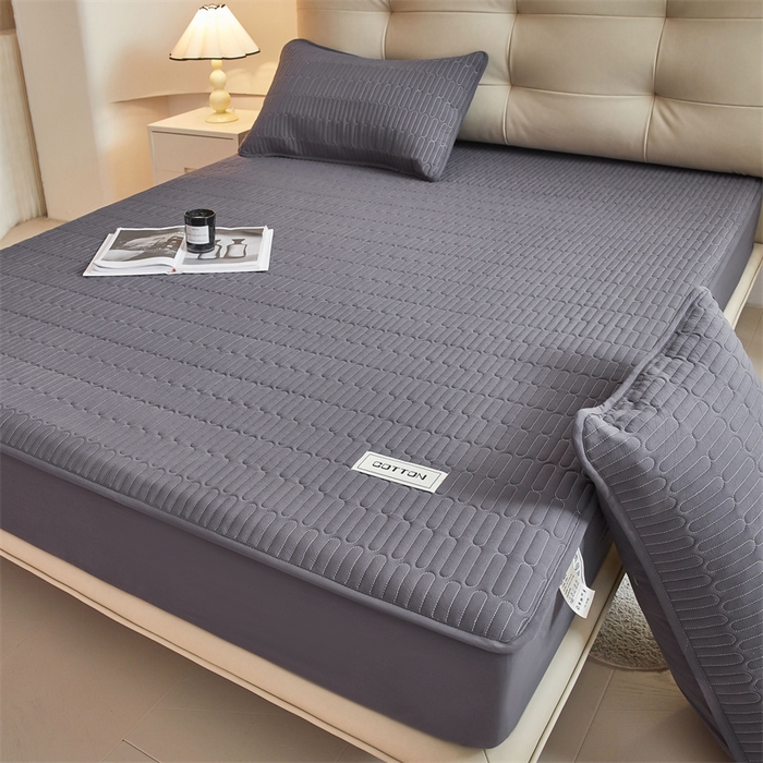 91家纺网 家纺一手货源 找家纺 3C 2024新款A类全棉水洗棉大豆夹棉床笠-初忆 初忆-星空灰