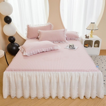 91家纺网 家纺一手货源 找家纺 （总）源梦家纺 2025新款千鸟格系列-PE高分子凉感软席凉席床裙