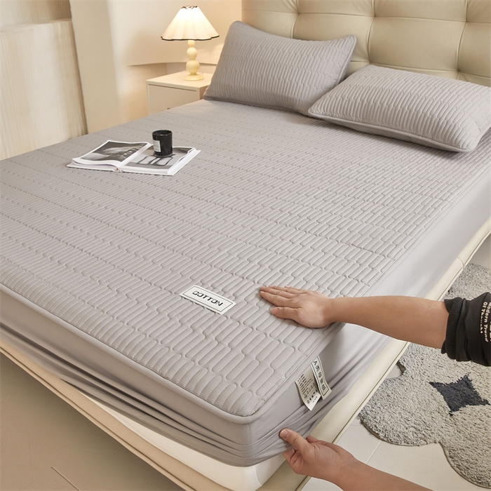 91家纺网 家纺一手货源 找家纺 3C 2024新款A类全棉水洗棉大豆夹棉床笠-初忆 初忆-时尚灰