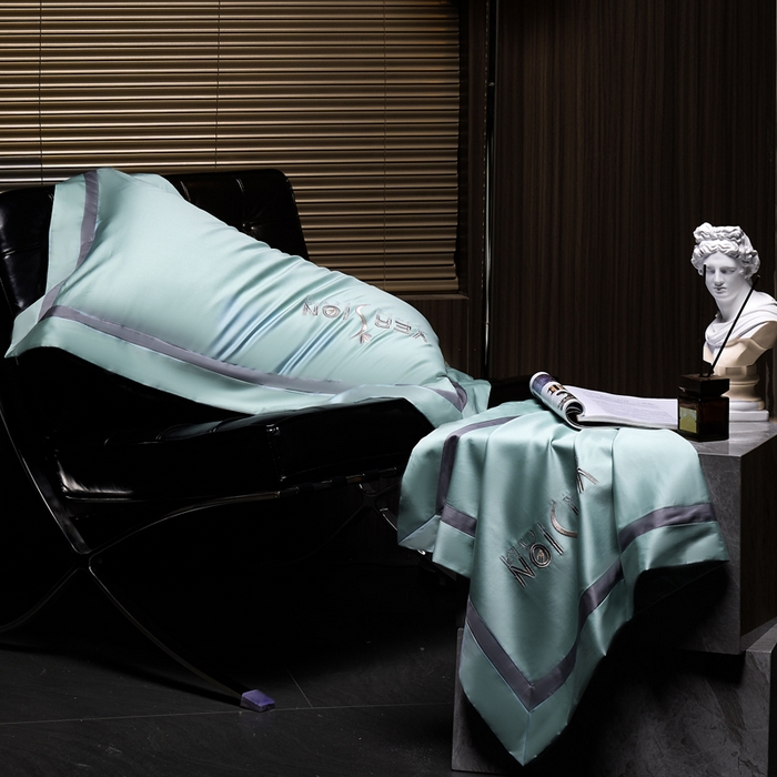 91家纺网 家纺一手货源 找家纺 琉宿2025新款50s双股长绒棉四件套-索菲亚 索菲亚-海宽蓝