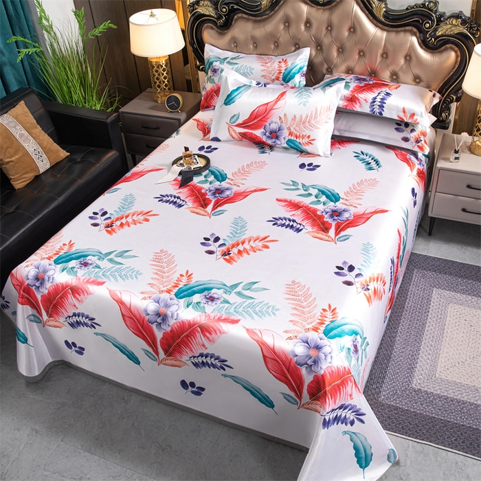 91家纺网 家纺一手货源 找家纺 梵克保罗 2024新款印花冰丝凉席套件-系列一 盛世花开