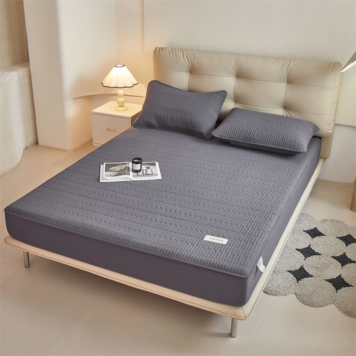 91家纺网 家纺一手货源 找家纺 3C 2024新款A类全棉水洗棉大豆夹棉床笠-初忆 初忆-星空灰