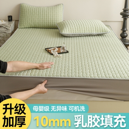 91家纺网 家纺一手货源 找家纺 （总）布卢姆床垫2025新款A类凉感丝10mm纯色乳胶凉席雅境系列床笠款